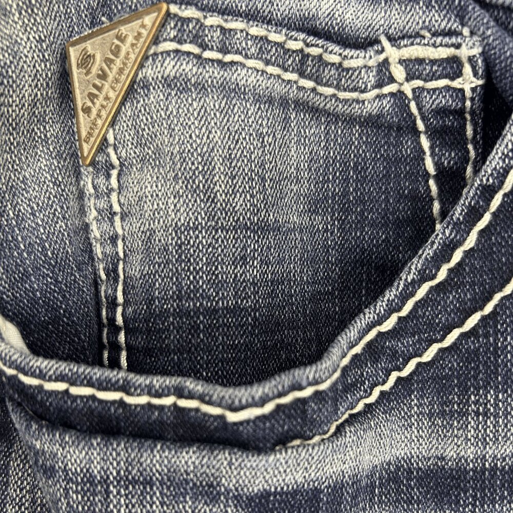 Buckle salvage supply co mayhem straight stretch denim dungarees jeans womens 34 - Picture 4 of 6